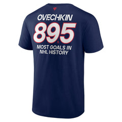 Alexander Ovechkin Washington Capitals Fanatics Most Goals in NHL History T-Shirt - Navy - NHL