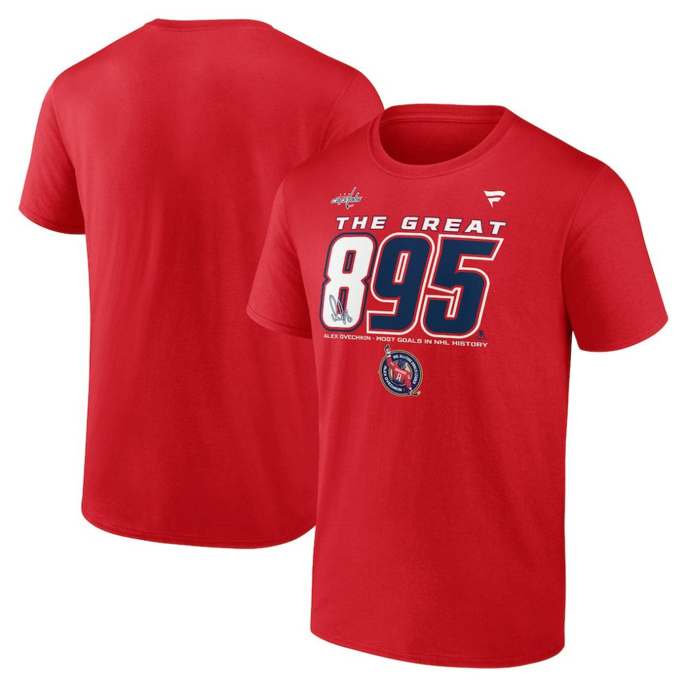 Alexander Ovechkin Washington Capitals Fanatics NHL All-Time Leading Goal Scorer The Great 895 T-Shirt - Red - NHL