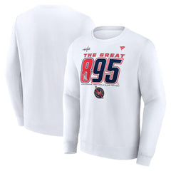 Alexander Ovechkin Washington Capitals Fanatics NHL All-Time Leading Goal Scorer The Great 895 Fleece Pullover Sweatshirt - White - NHL