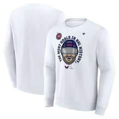 Alexander Ovechkin Washington Capitals Fanatics NHL All-Time Leading Goal Scorer GR8 Caricature Fleece Pullover Sweatshirt - White - NHL