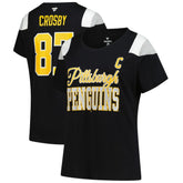 Sidney Crosby Pittsburgh Penguins Fanatics Women's Plus Size Name & Number Scoop Neck T-Shirt - Black - NHL