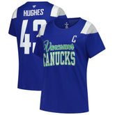 Quinn Hughes Vancouver Canucks Fanatics Women's Plus Size Name & Number Scoop Neck T-Shirt - Royal - NHL