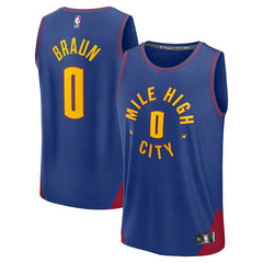 Christian Braun Denver Nuggets Fast Break Replica Player Jersey Statement Editi- Blue - NBA