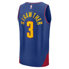 Julian Strawther Denver Nuggets Fast Break Replica Player Jersey Statement Editi- Blue - NBA