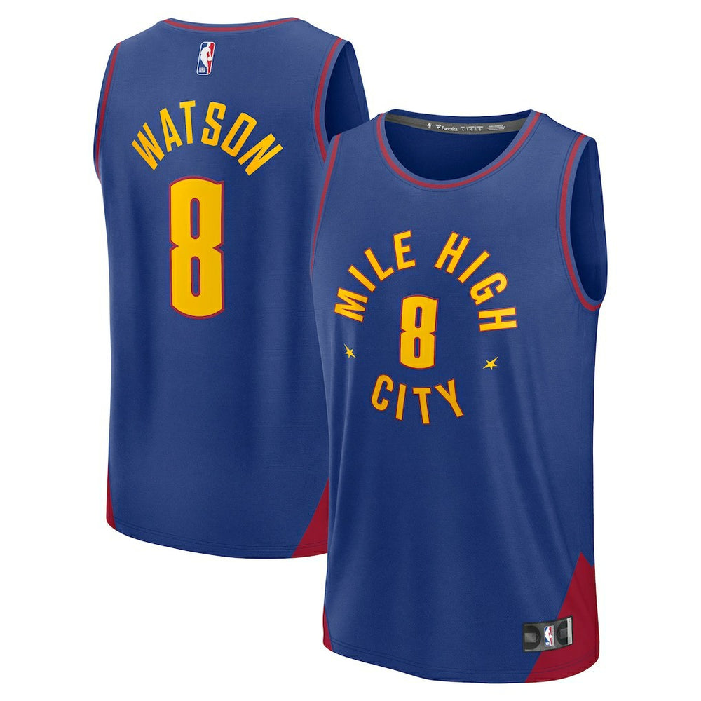 Peyton Watson Denver Nuggets Fast Break Replica Player Jersey Statement Editi- Blue - NBA