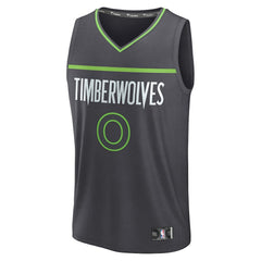 Donte DiVincenzo Minnesota Timberwolves Fast Break Replica Player Jersey Statement Edition Charcoal - NBA