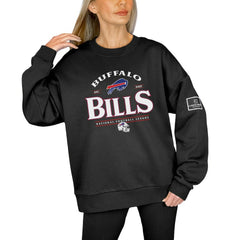 Buffalo Bills Gameday Couture Women's Oversized Players Only Black Label Pullover Sweatshirt Black | NFL