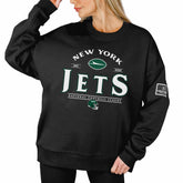 New York Jets Gameday Couture Women's Oversized Players Only Black Label Pullover Sweatshirt Black | NFL