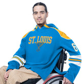 St. Louis Blues G-III Sports by Carl Banks Adaptive Wear Lord Stanley Hooded Long Sleeve Sweatshirt - Blue - NHL