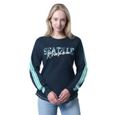 Seattle Kraken G-III 4Her by Carl Banks Women's Advantage Thermal Long-Sleeve Tri-Blend T-Shirt - Deep Sea Blue - NHL