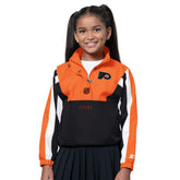 Philadelphia Flyers Starter Girls Key Player Half Zip Jacket - Orange/Black - NHL
