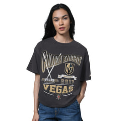 Vegas Golden Knights Starter Women's Oversized Hall of Fame T-Shirt - Heather Black - NHL