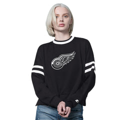Detroit Red Wings Starter Women's Rally Fleece Cropped Sweatshirt - Black - NHL