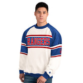New York Rangers Starter Male Adult Defense Fleece Crewneck Sweatshirt - White - NHL