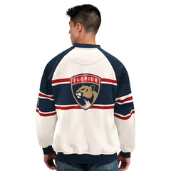Florida Panthers Starter Male Adult Defense Fleece Crewneck Sweatshirt - White - NHL