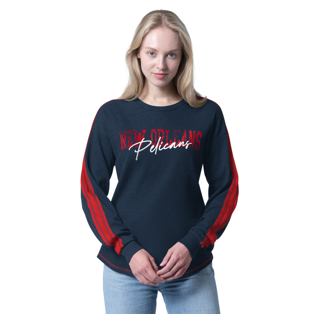 New Orleans Pelicans G-III 4Her by Carl Banks Women's Advantage Tri-Blend Long Sleeve T-Shirt Navy - NBA