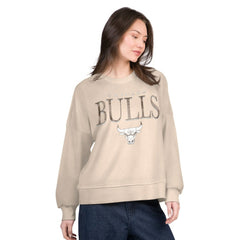 Chicago Bulls G-III 4Her by Carl Banks Women's Oversized Vet II Sweatshirt Natural - NBA