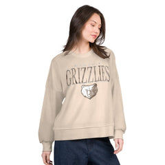 Memphis Grizzlies G-III 4Her by Carl Banks Women's Oversized Vet II Sweatshirt Natural - NBA