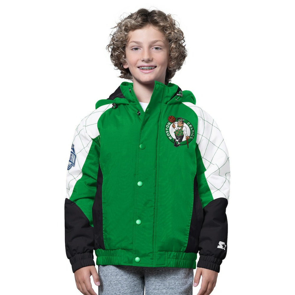 Boston Celtics Starter Youth All Time Pro Jr. Full-Zip Hoodie Jacket Kelly Green/Black - NBA