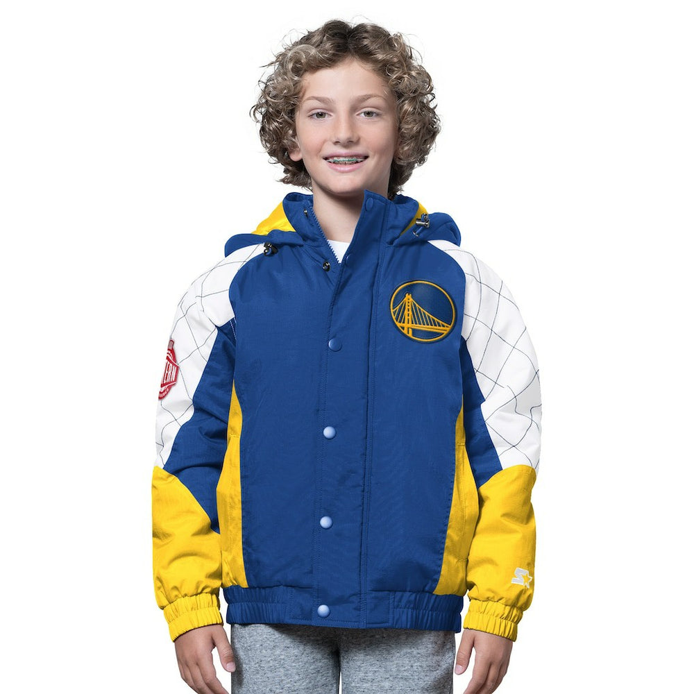 Golden State Warriors Starter Youth All Time Pro Jr. Full-Zip Hoodie Jacket Royal/Gold - NBA