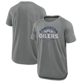 Edmonton Oilers Fanatics 2025 Stanley Cup Playoffs Authentic Pro Rink Performance T-Shirt - Heather Gray - NHL