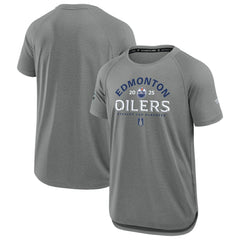 Edmonton Oilers Fanatics 2025 Stanley Cup Playoffs Authentic Pro Rink Performance T-Shirt - Heather Gray - NHL