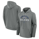 Edmonton Oilers Fanatics 2025 Stanley Cup Playoffs Authentic Pro Rink Fly Fleece Pullover Hoodie - Gray - NHL
