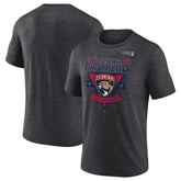 Florida Panthers Fanatics 2025 Stanley Cup Playoffs Crossbar Tri-Blend T-Shirt - Heather Charcoal - NHL