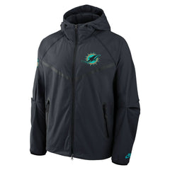 Miami Dolphins 2025 Rivalries Collection Tech Raglan Full-Zip Jacket Pitch Blue | Nike for Sale