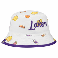 Los Angeles Lakers Team Cheer Reversible Bucket Hat White - NBA