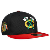 Chicago Blackhawks New Era Mesh Crown Two-Tone 59FIFTY Fitted Hat - Black/Red - NHL