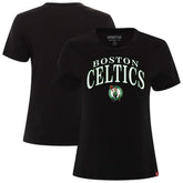 Boston Celtics Sportiqe Women's Arcadia Boxy T-Shirt Black - NBA