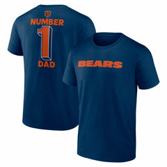 Chicago Bears #1 Dad Jersey T-Shirt Navy | NFL