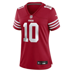 Mac Jones San Francisco 49ers Women's Team Game Jersey Scarlet | Nike for Sale