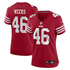 Jon Weeks San Francisco 49ers Women's Team Game Jersey Scarlet | Nike for Sale