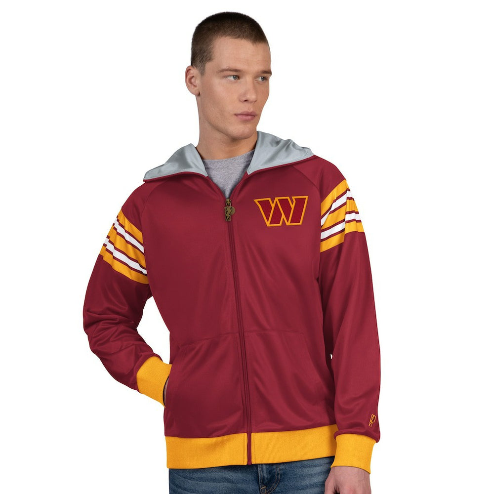 Washington Commanders Pro Player Helmet Full-Zip Hooded Track Jacket Burgundy/Gold | NFL