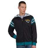 Jacksonville Jaguars Pro Player Helmet Full-Zip Hooded Track Jacket Black/Teal | NFL