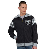 Las Vegas Raiders Pro Player Helmet Full-Zip Hooded Track Jacket Black/Silver | NFL