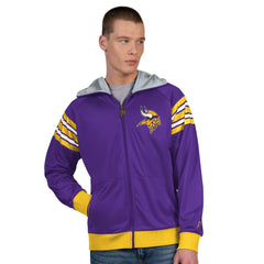 Minnesota Vikings Pro Player Helmet Full-Zip Hooded Track Jacket Purple/Gold | NFL