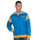 Los Angeles Chargers Pro Player Helmet Full-Zip Hooded Track Jacket Powder Blue/White | NFL