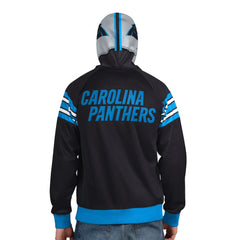 Carolina Panthers Pro Player Helmet Full-Zip Hooded Track Jacket Black/Silver | NFL