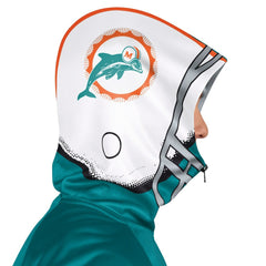 Miami Dolphins Pro Player Retro Helmet Full-Zip Hooded Track Jacket Aqua/Coral | NFL