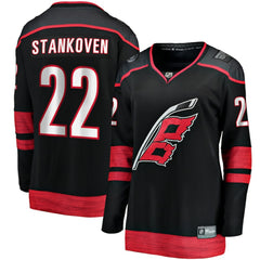 Logan Stankoven Carolina Hurricanes Fanatics Women's Home Breakaway Player Jersey - Black - NHL