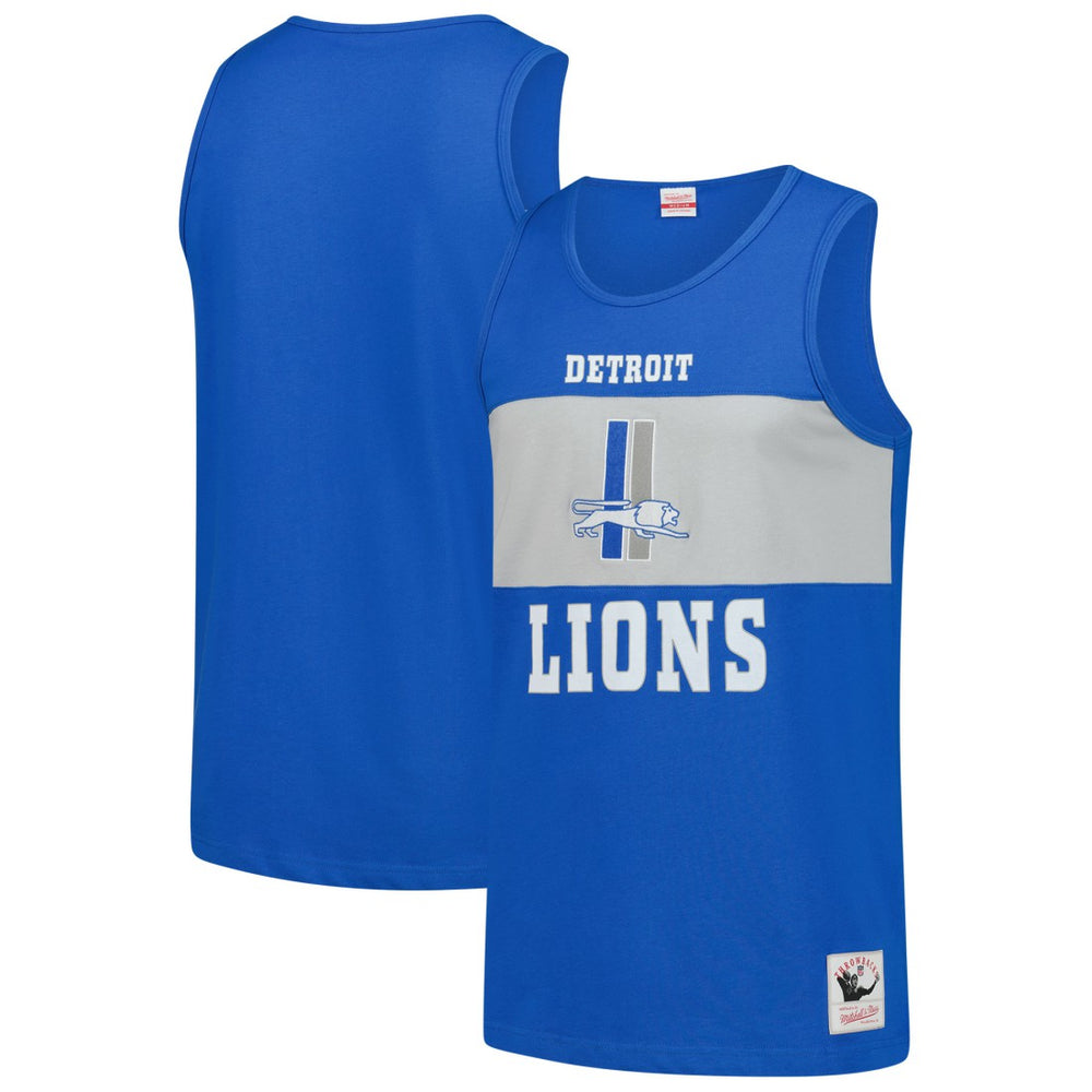 Detroit Lions Retro Colorblock Tank Top Blue | Mitchell & Ness