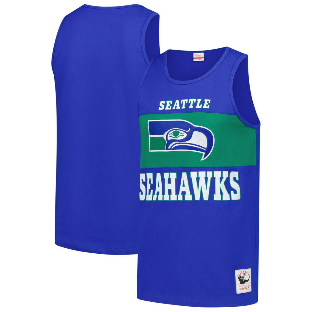Seattle Seahawks Retro Colorblock Tank Top Royal | Mitchell & Ness