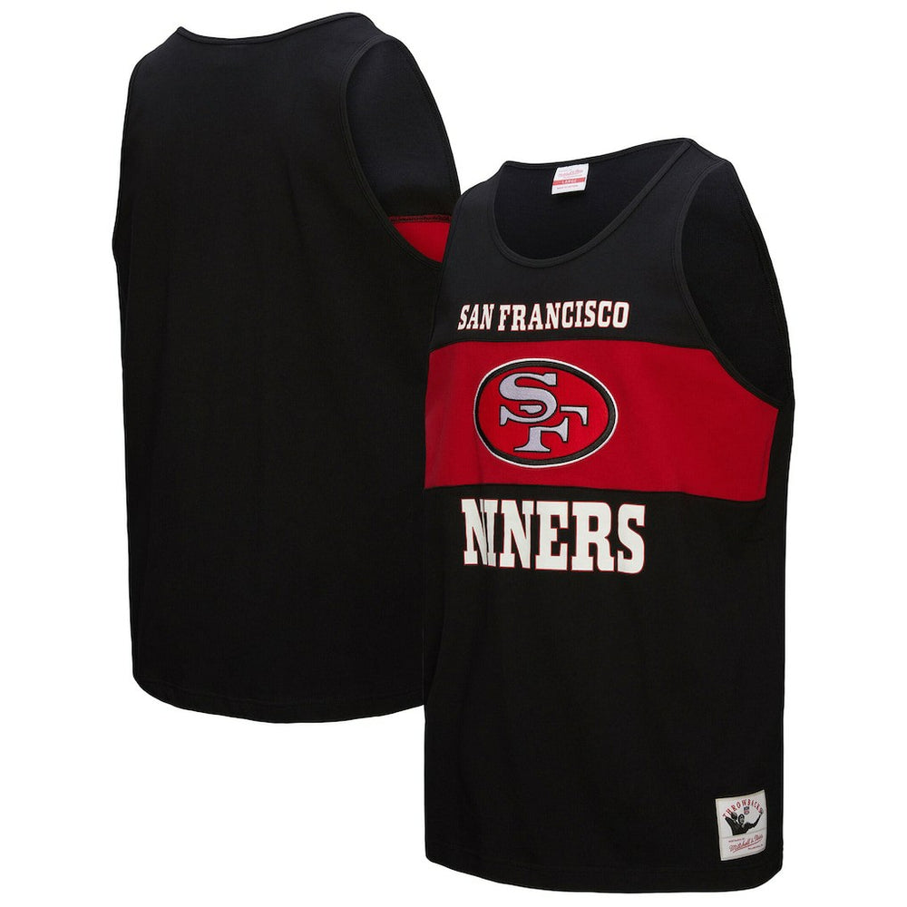 San Francisco 49ers Retro Colorblock Tank Top Black | Mitchell & Ness