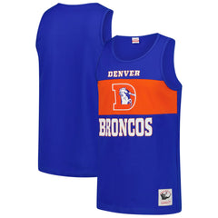 Denver Broncos Retro Colorblock Tank Top Royal | Mitchell & Ness
