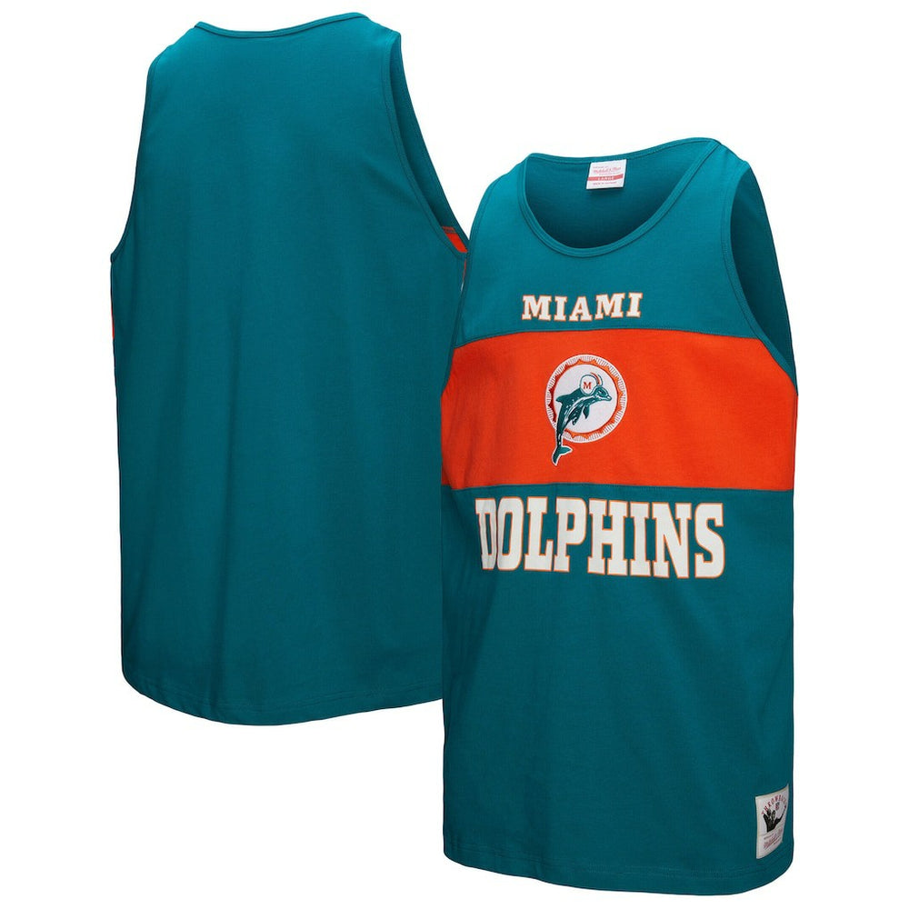 Miami Dolphins Retro Colorblock Tank Top Aqua | Mitchell & Ness