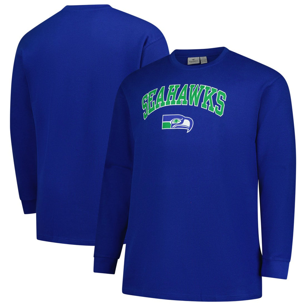 Seattle Seahawks Big & Tall Throwback Thermal Long Sleeve T-Shirt Royal | Fanatics