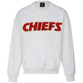 Kansas City Chiefs Cuce Women's Chenille Jeweled Sweatshirt White | NFL